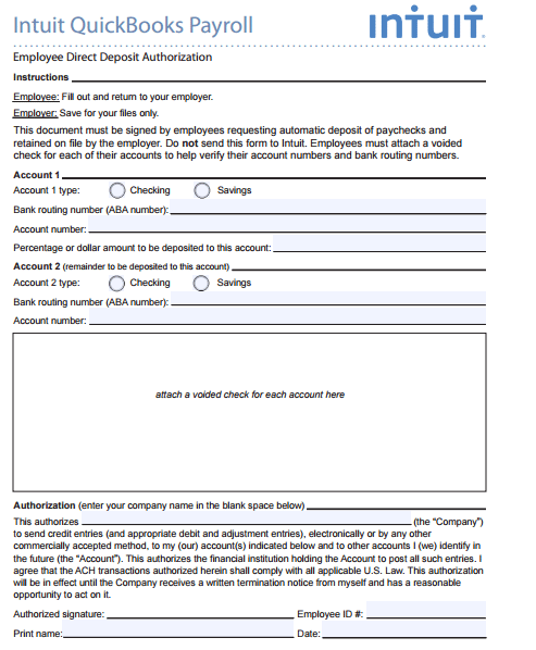 Generic Direct Deposit Form Earlydeposit