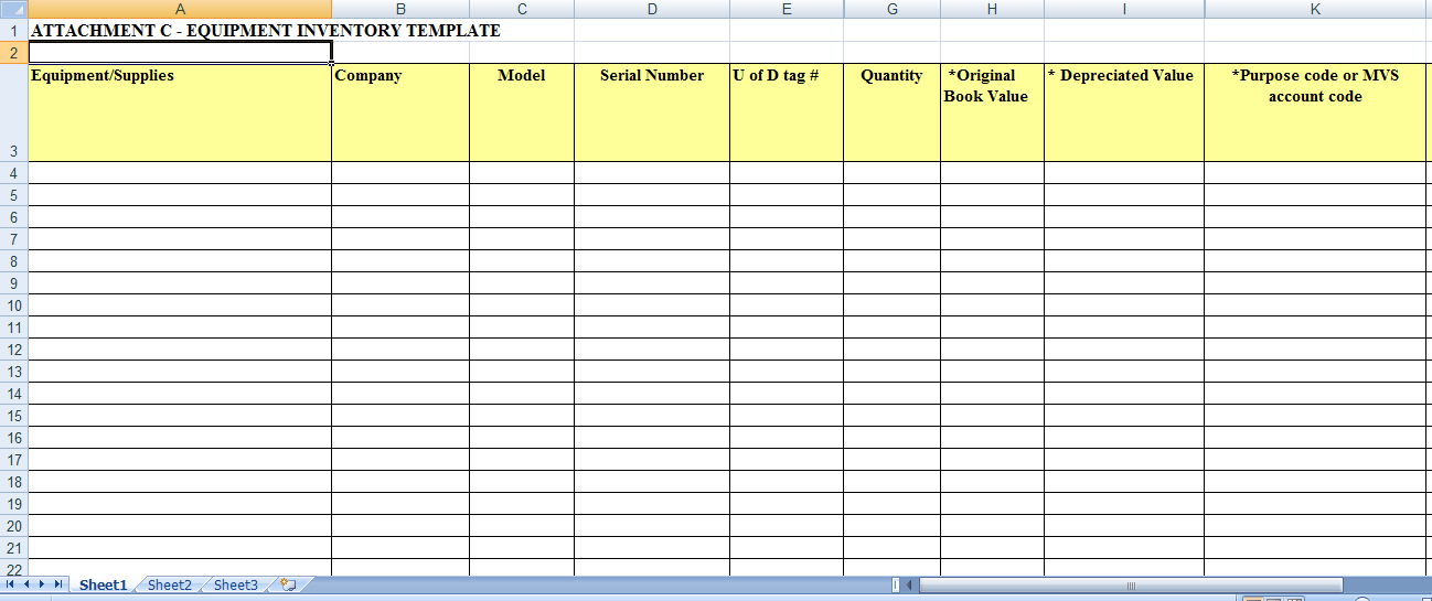 PER 10 RENTALS excel home inventory template