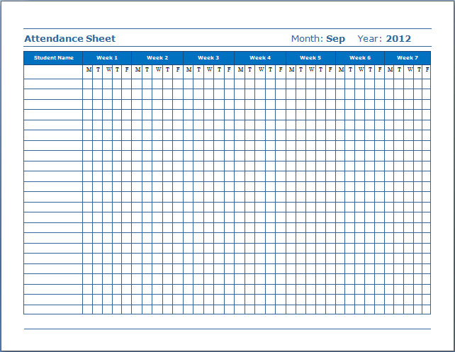 5 Attendance Sheet Templates PDF Free Sample Templates