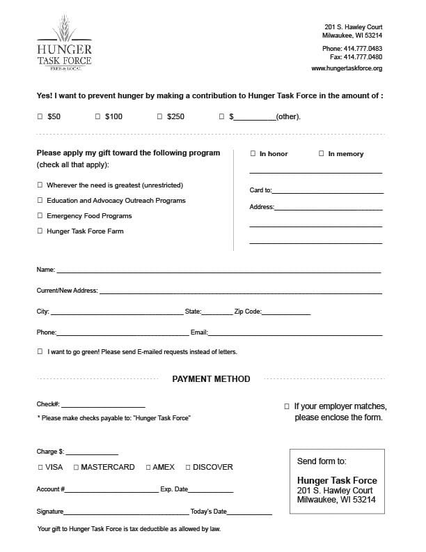 Charitable Donation Form Templates Free Sample Templates