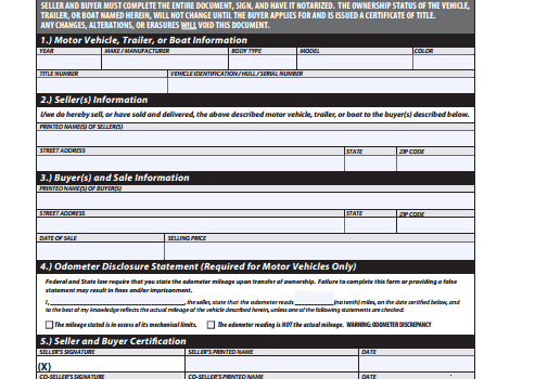 5 Trailer Bill Of Sale Templates