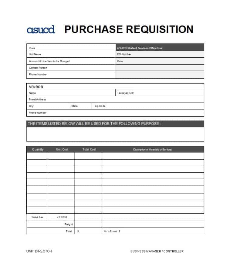 12 Requisition Form Templates - Free Sample Templates