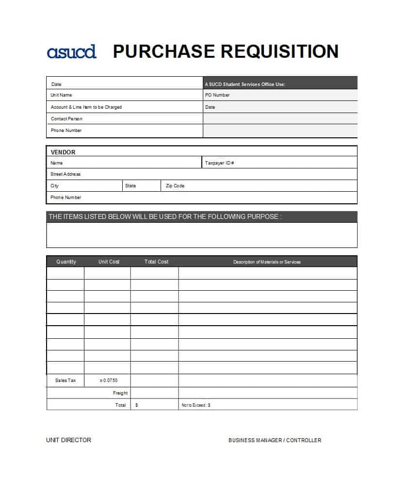 12 Requisition Form Templates Free Sample Templates