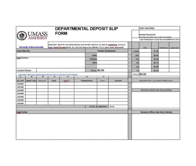 13 Deposit Slip Templates Word Free Sample Templates